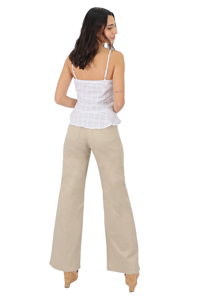 WIDE LEG GABARDINA TIRO ALTO ARENA